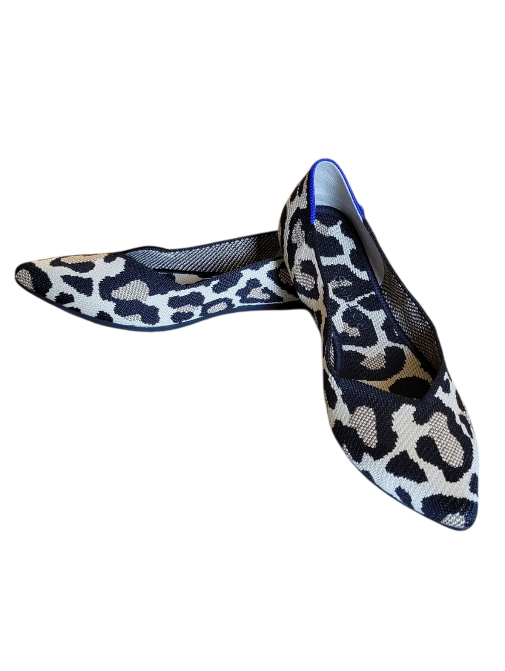 Rothy's Women's Black & Beige Leopard Pointed-Toe Flats